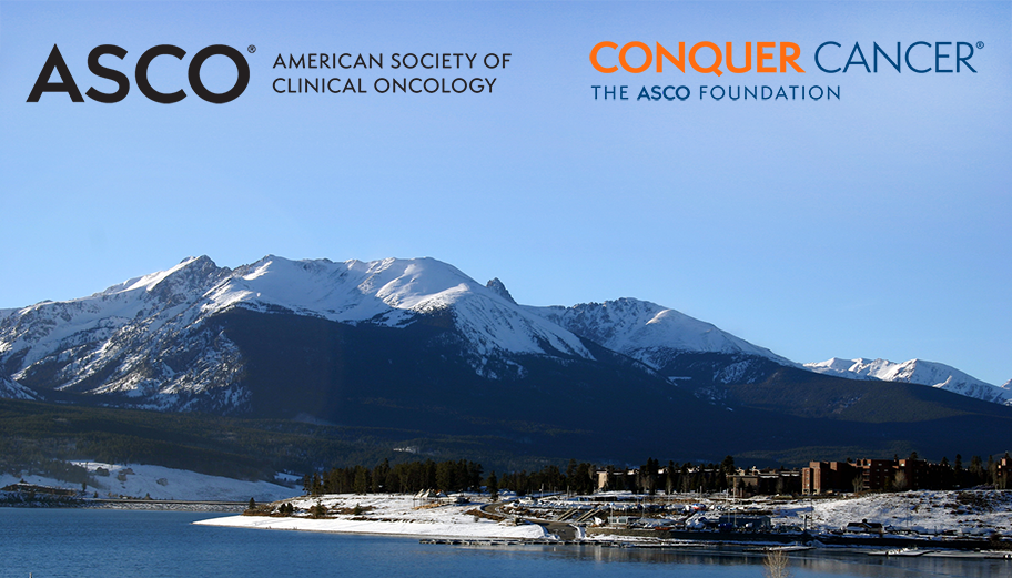 Image of mountains in Montana with ASCO and Conquer Cancer logos